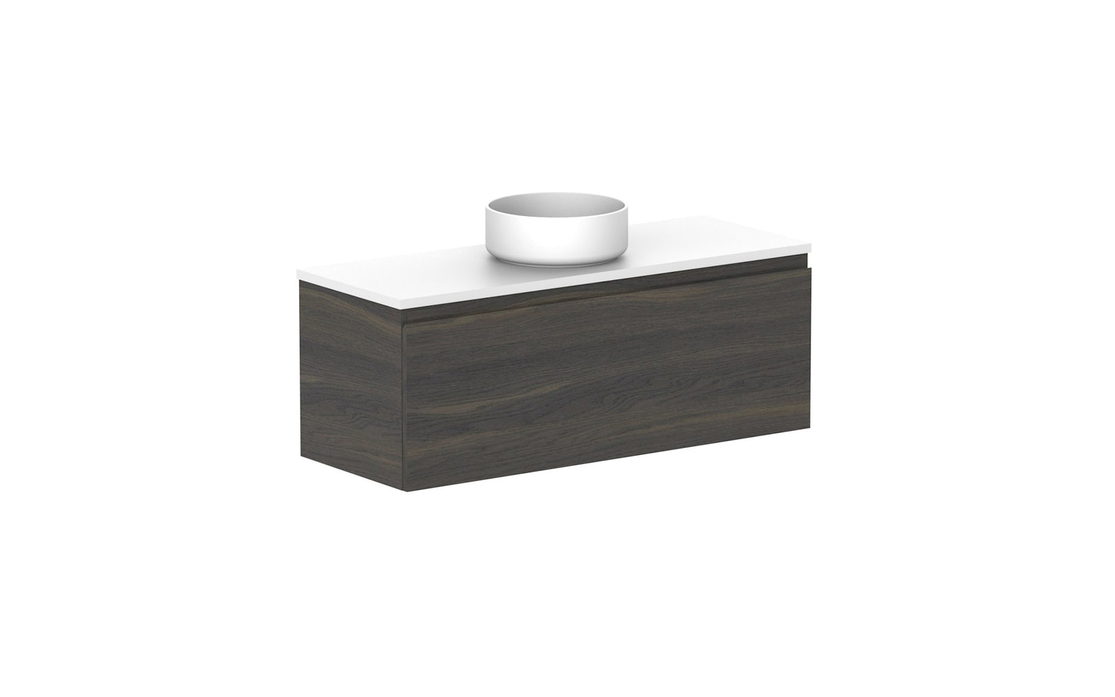ADP Glacier Ensuite All-Drawer Slim Wall Hung Vanity 1050mm centre bowl, benchtop