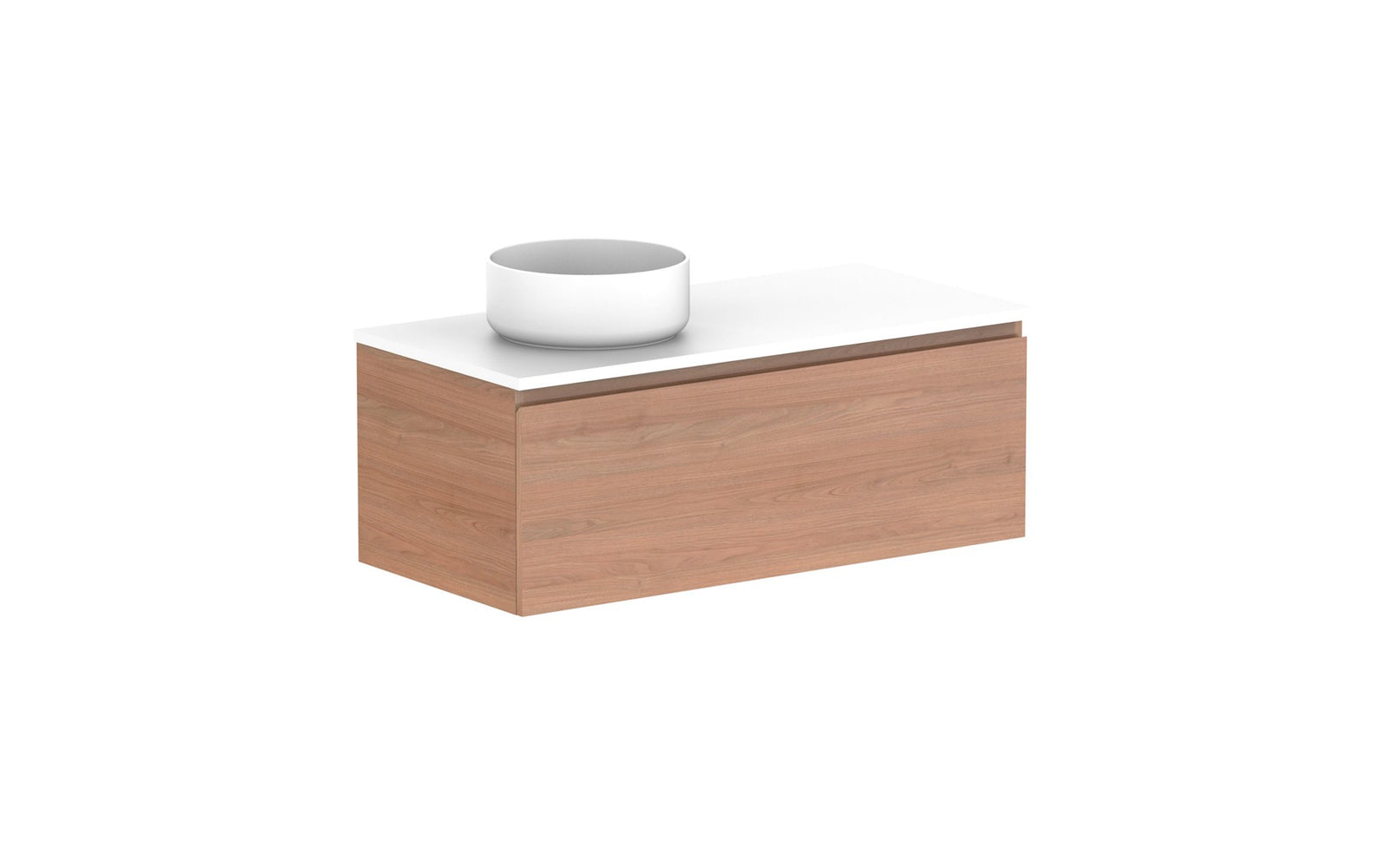 ADP Glacier Full Depth All-Drawer Slim Wall Hung Vanity 1050mm left offset bowl, benchtop