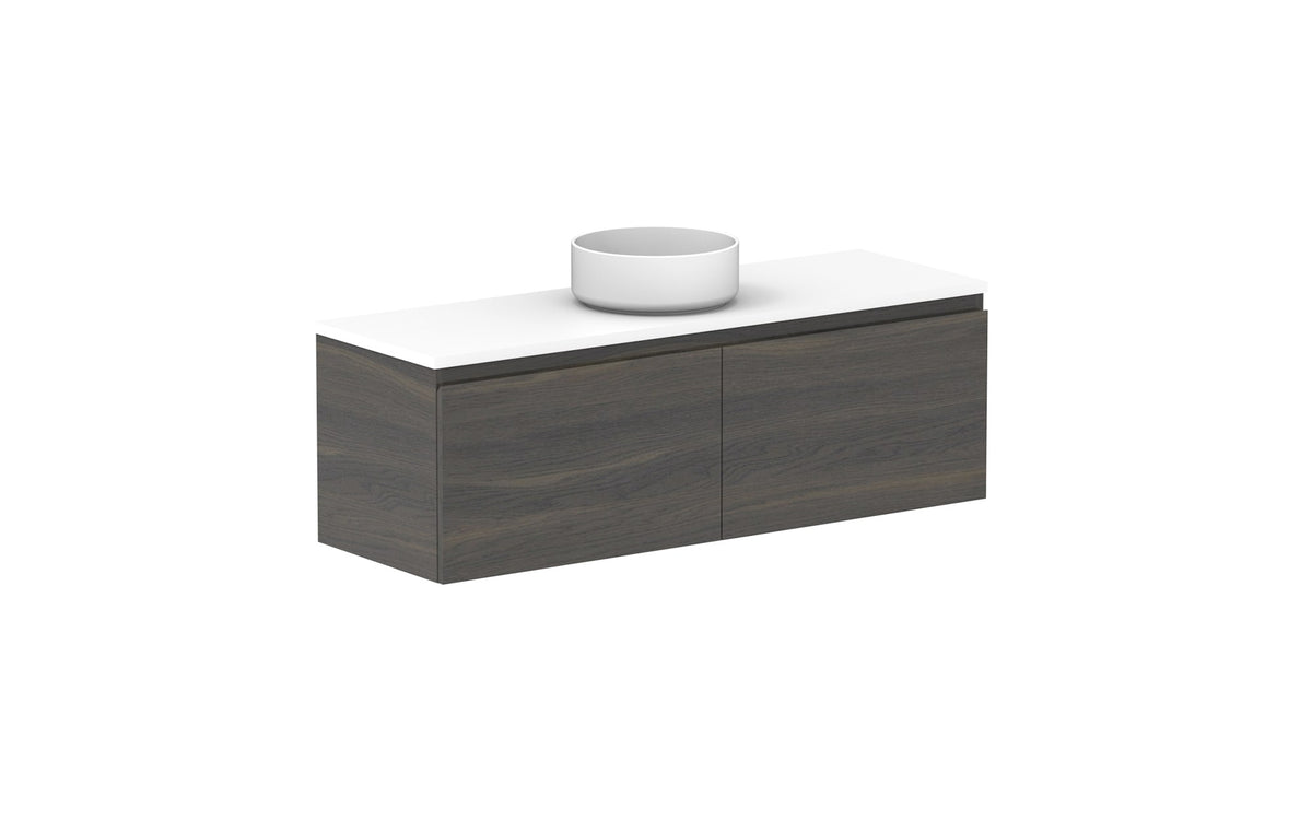 ADP Glacier Ensuite All-Drawer Slim Wall Hung Vanity 1200mm centre bowl, benchtop