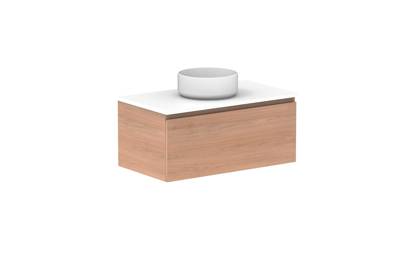 ADP Glacier Full Depth All-Drawer Slim Wall Hung Vanity 900mm centre bowl, benchtop