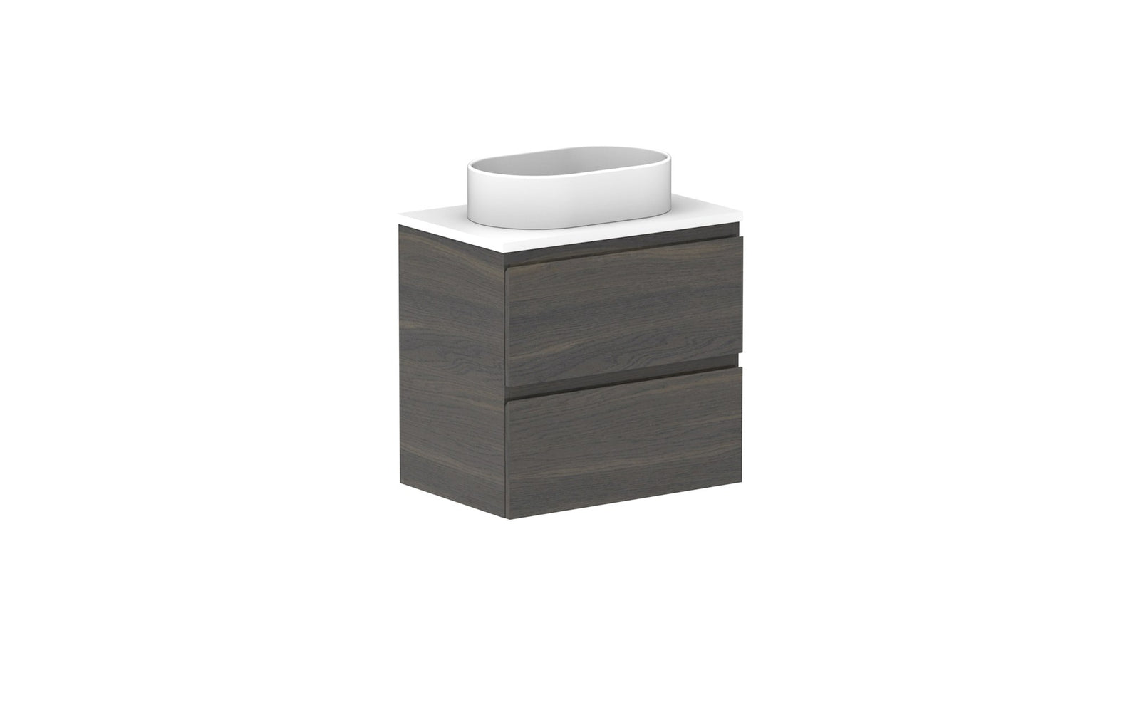 ADP Glacier Ensuite All-Drawer Twin Wall Hung Vanity 600mm centre bowl, benchtop