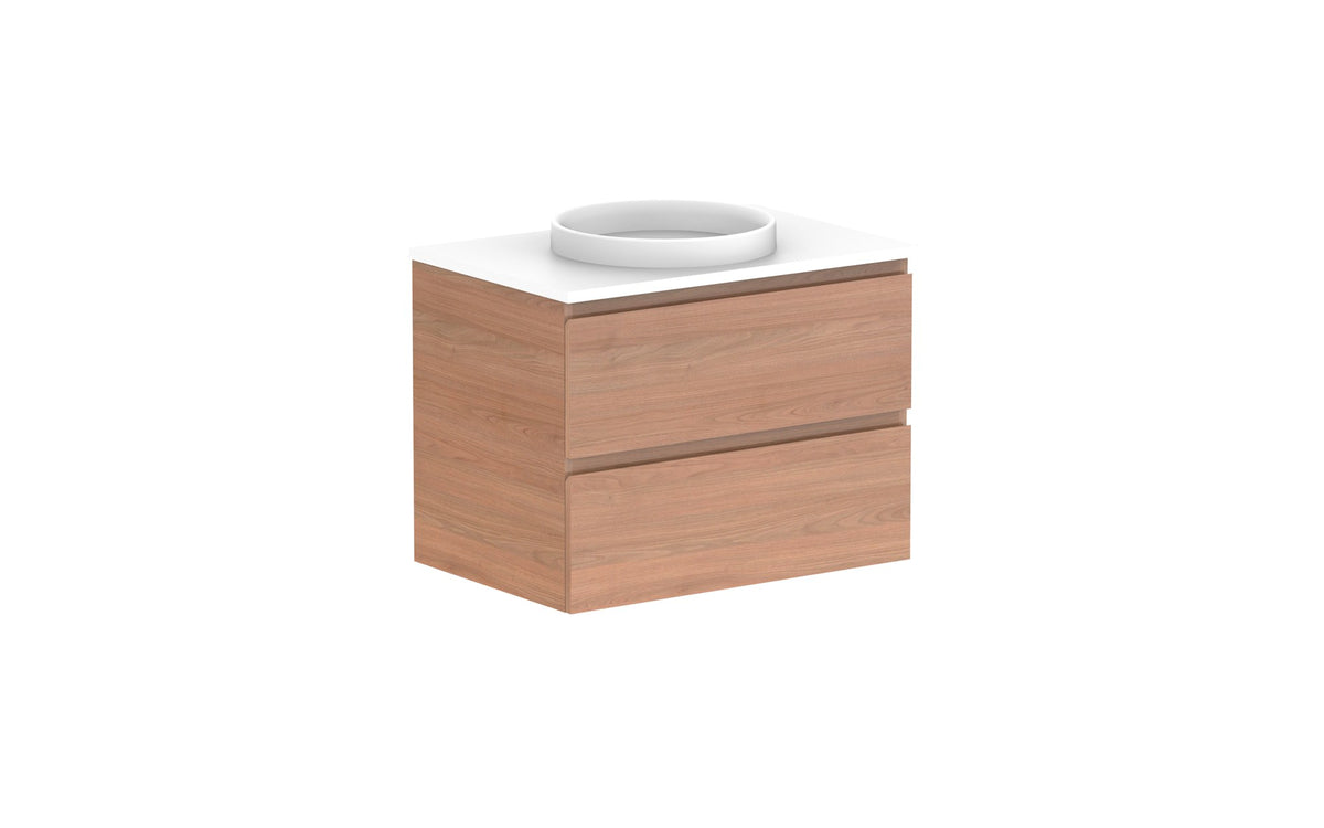 ADP Glacier Full Depth All-Drawer Twin Wall Hung Vanity 750mm centre bowl, benchtop