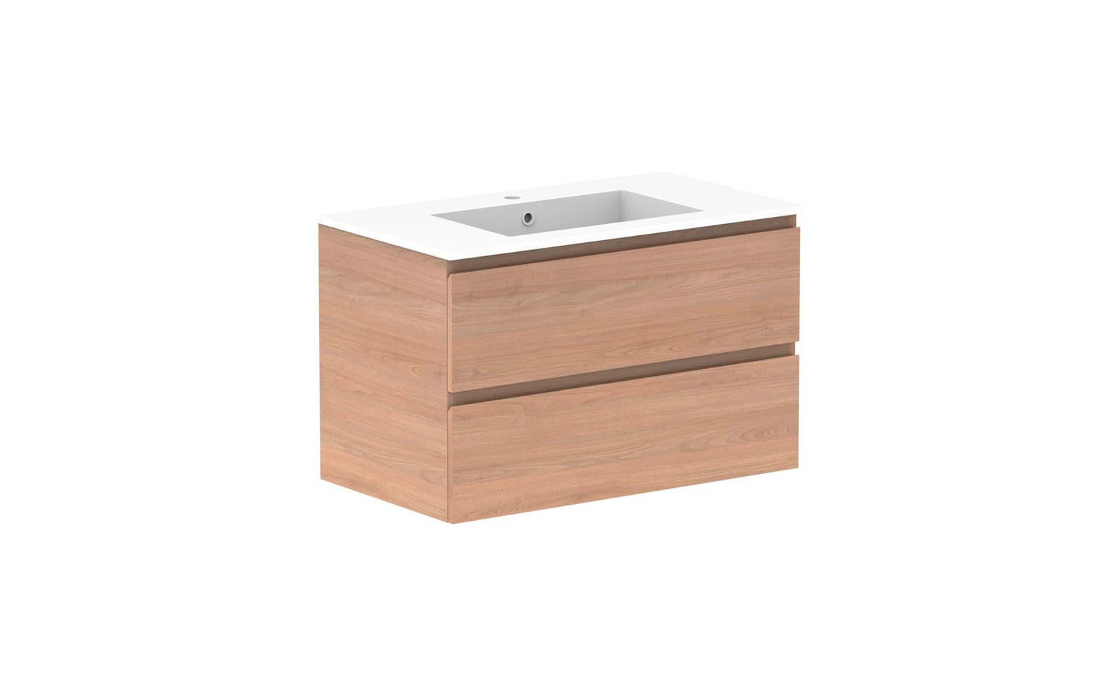 ADP Glacier Full Depth All-Drawer Twin Wall Hung Vanity 900mm centre bowl, cast marble top