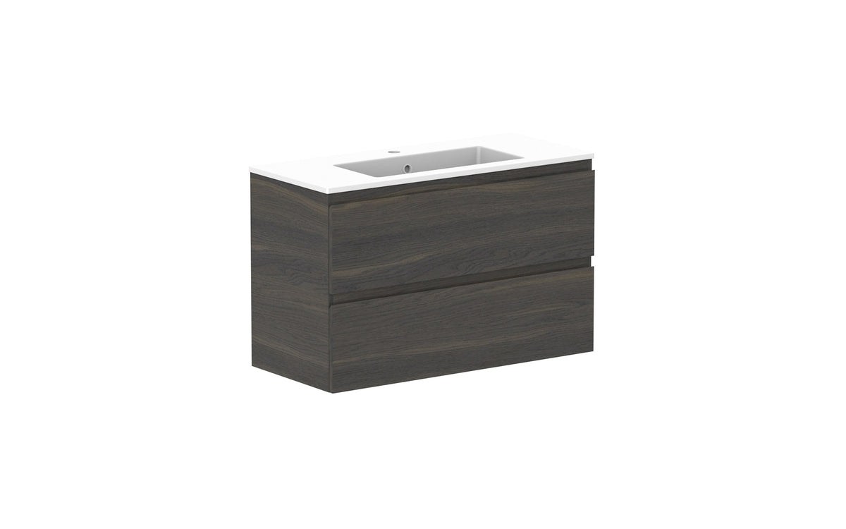 ADP Glacier Ensuite All-Drawer Twin Wall Hung Vanity 900mm, cast marble top