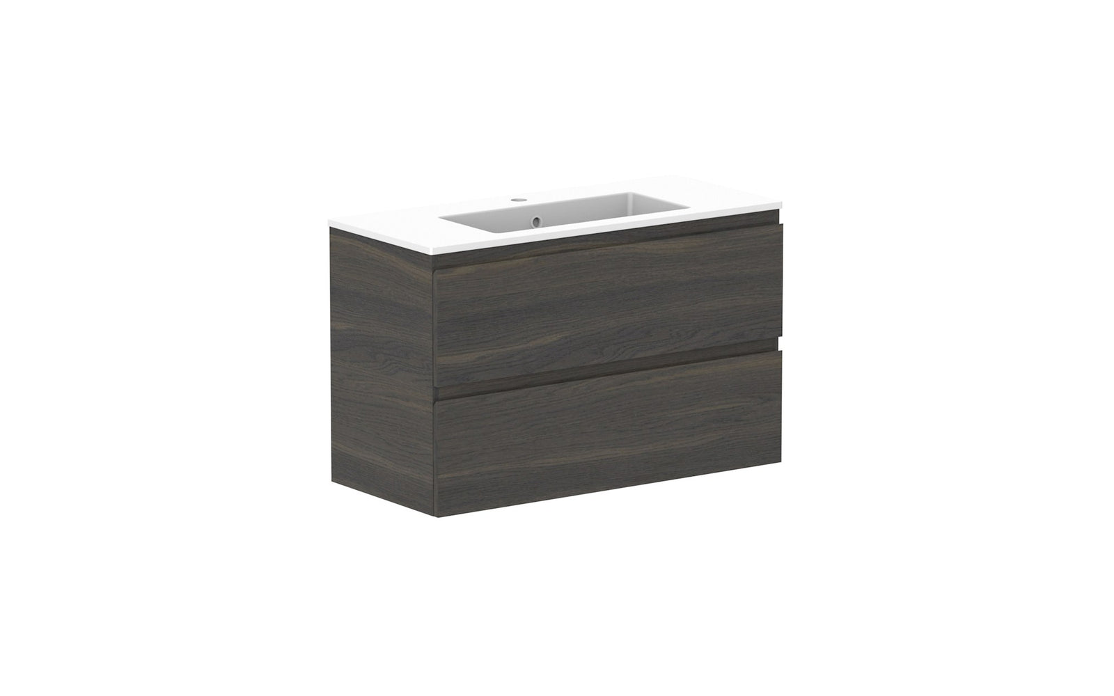 ADP Glacier Ensuite All-Drawer Twin Wall Hung Vanity 900mm, cast marble top