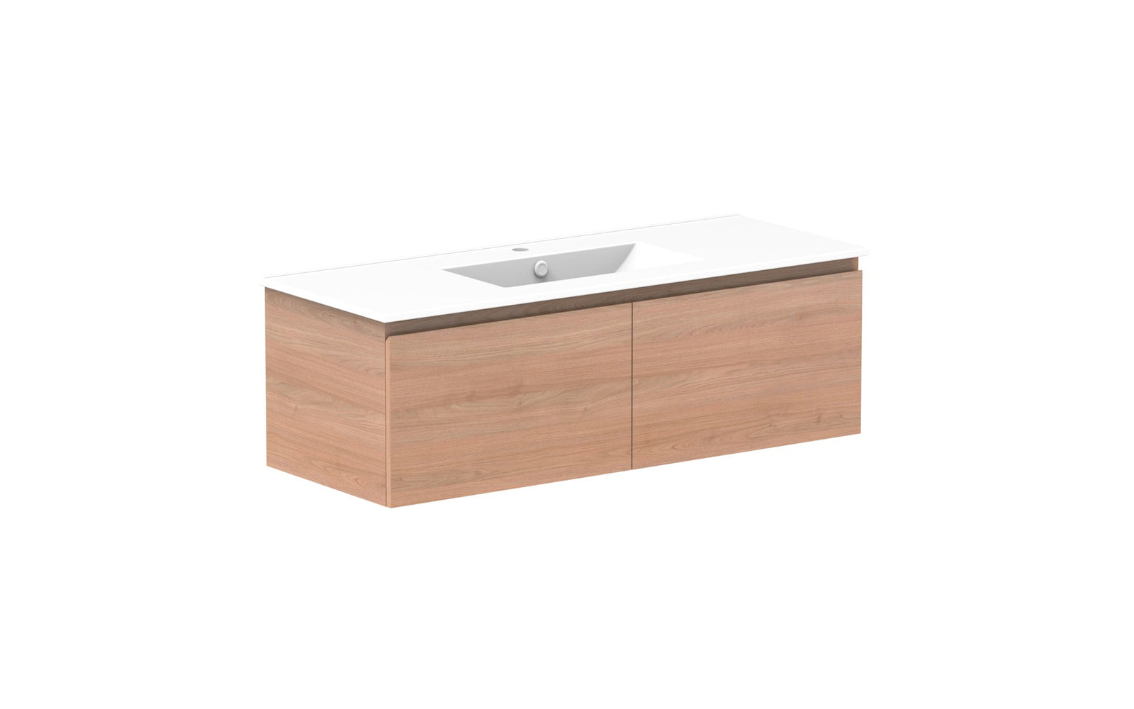 ADP Glacier Full Depth All-Drawer Slim Wall Hung Vanity 1200mm centre bowl, ceramic top
