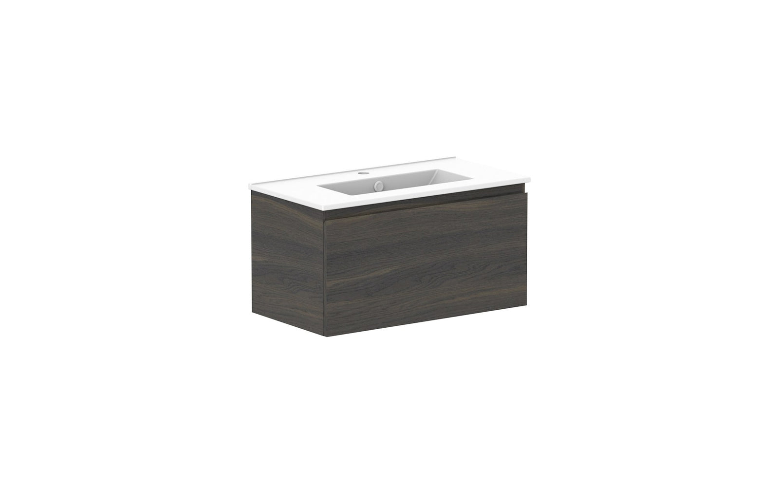 ADP Glacier Ensuite All-Drawer Slim Wall Hung Vanity 750mm, ceramic top