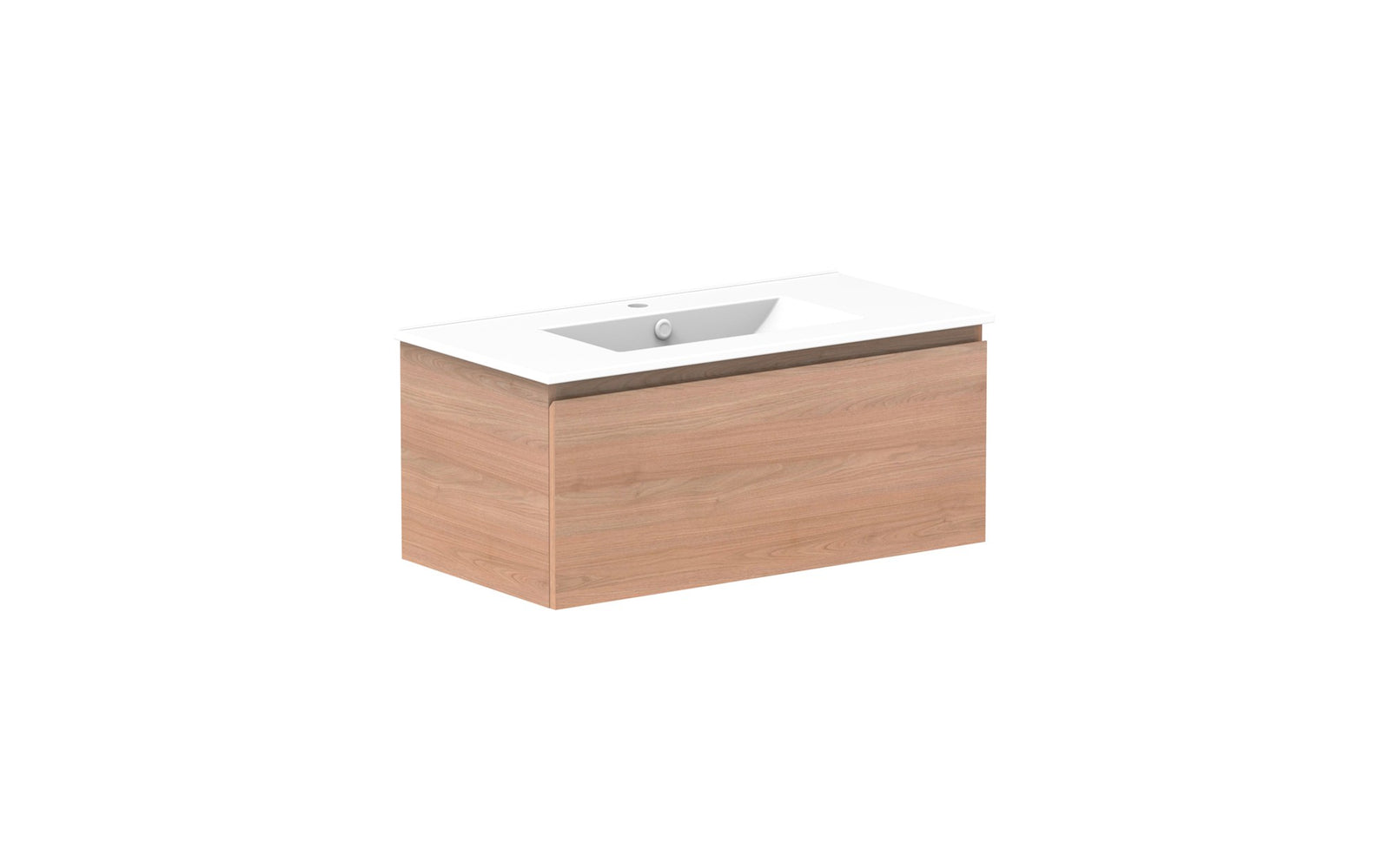 ADP Glacier Full Depth All-Drawer Slim Wall Hung Vanity 900mm centre bowl, ceramic top
