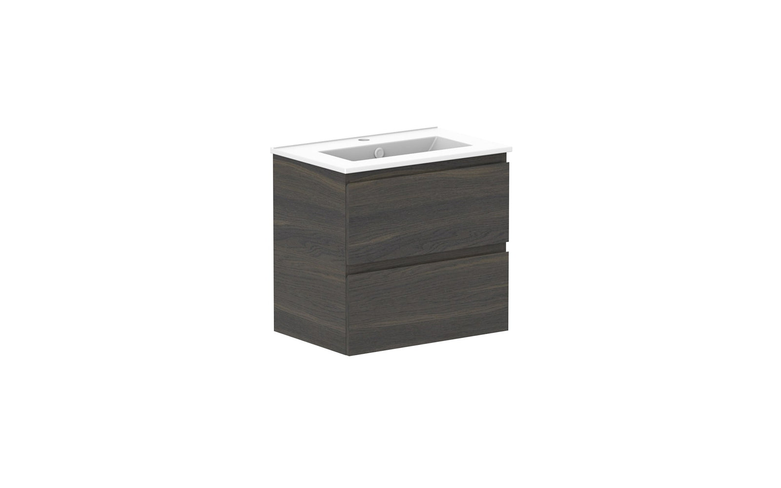 ADP Glacier Ensuite All-Drawer Twin Wall Hung Vanity 600mm, ceramic top