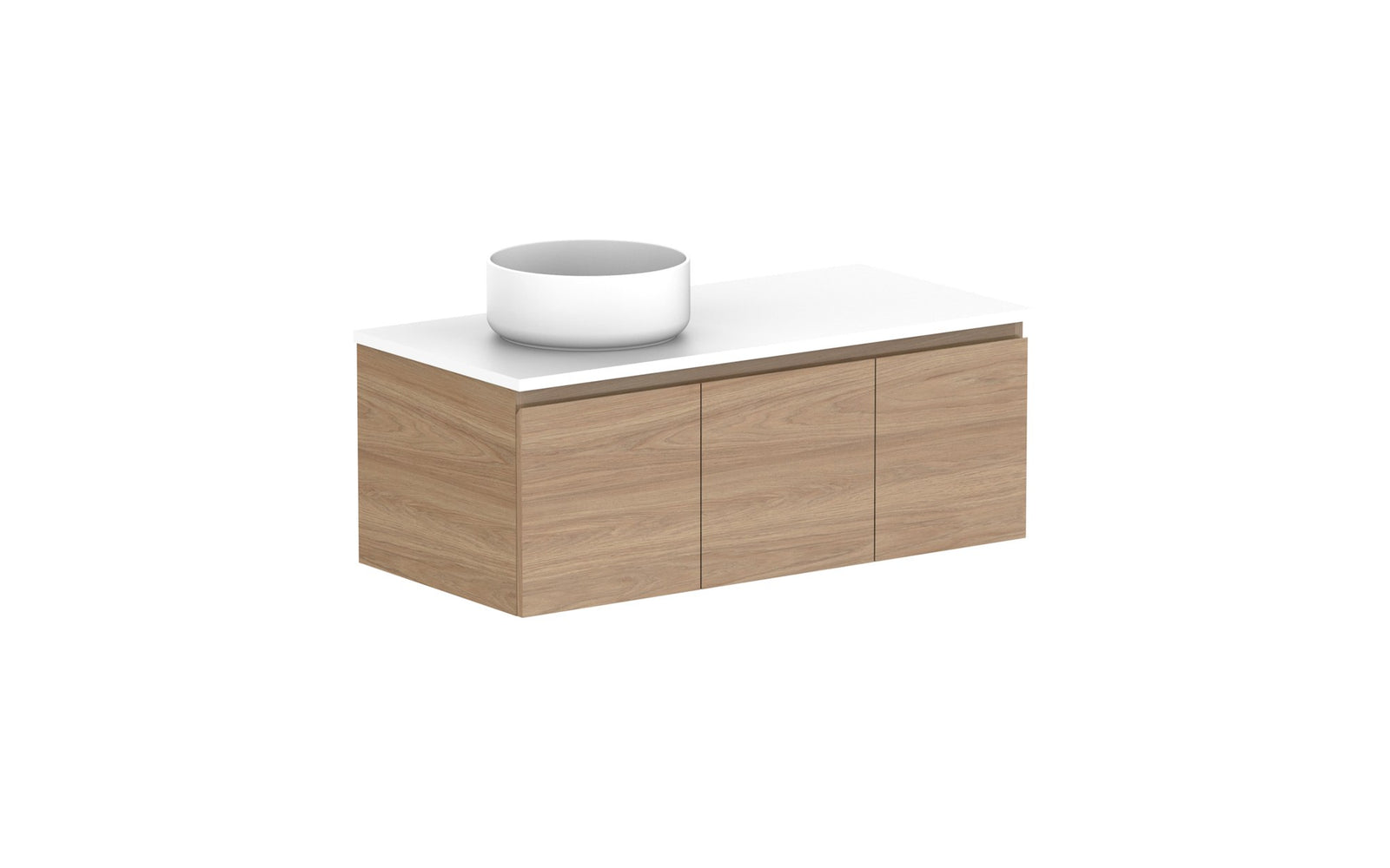 ADP Glacier Full Depth Door & Drawer Slim Wall Hung Vanity 1050mm left offset bowl, benchtop