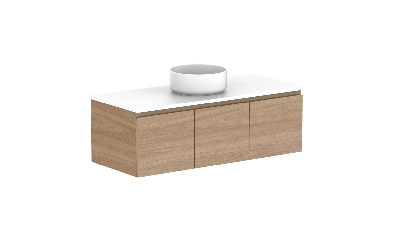 ADP Glacier Full Depth Door & Drawer Slim Wall Hung Vanity 1200mm centre bowl, benchtop
