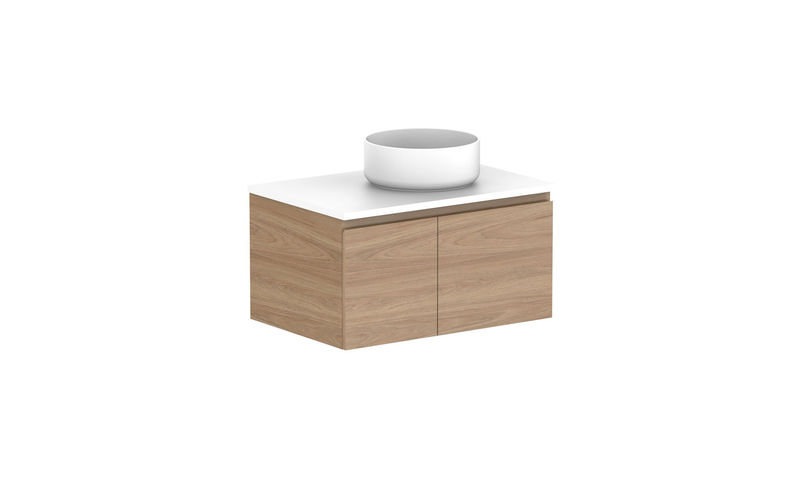 ADP Glacier Full Depth Door & Drawer Slim Wall Hung Vanity 750mm right offset bowl, benchtop