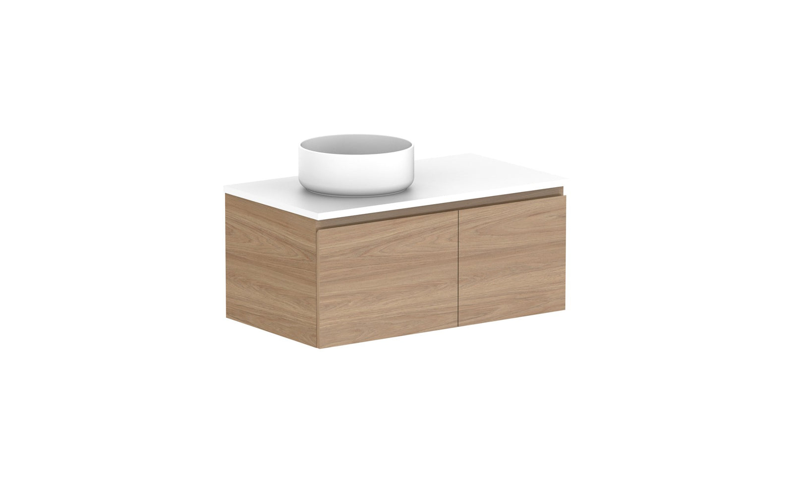 ADP Glacier Full Depth Door & Drawer Slim Wall Hung Vanity 900mm left offset bowl, benchtop