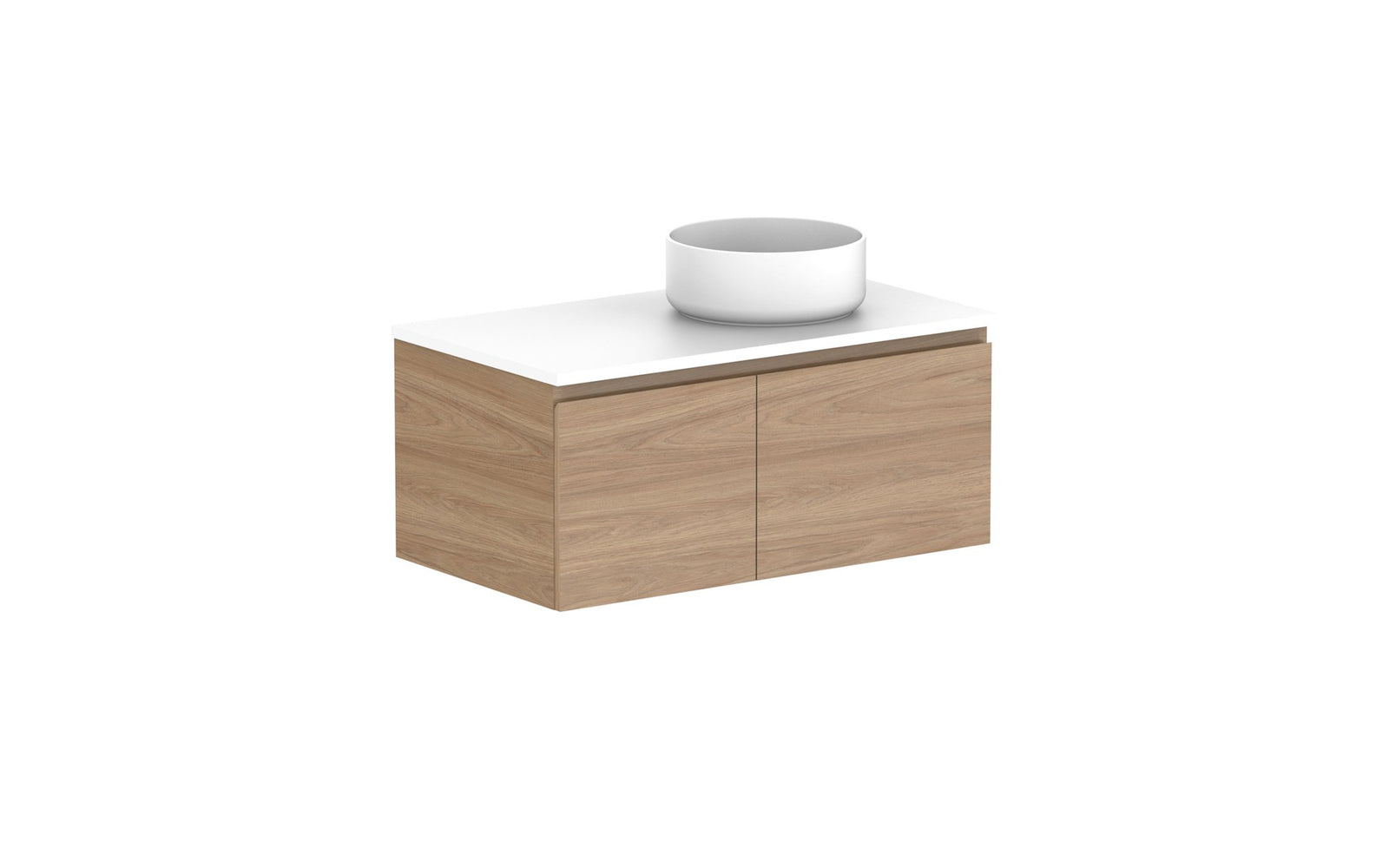 ADP Glacier Full Depth Door & Drawer Slim Wall Hung Vanity 900mm right offset bowl, benchtop