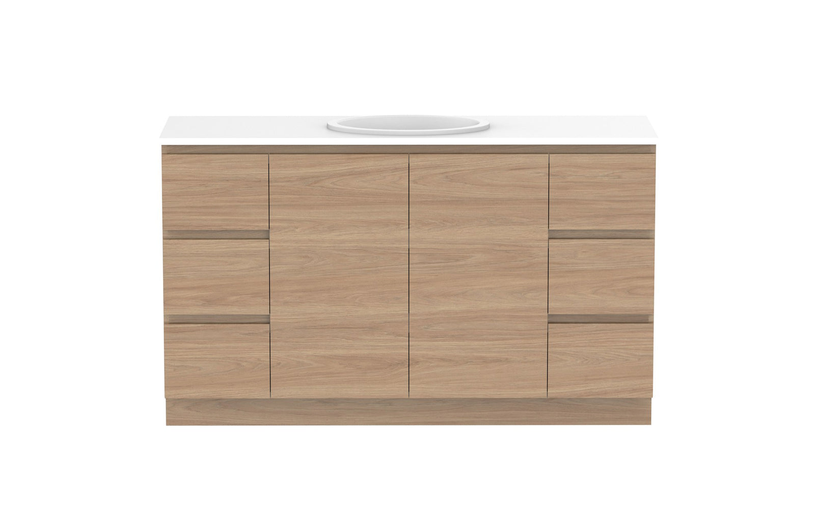 ADP Glacier Full Depth Door & Drawer Trio Floor Mount Vanity 1500mm centre bowl, benchtop