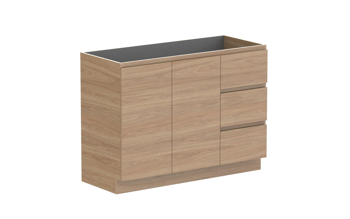 ADP Glacier Full Depth Door & Drawer Trio Floor Mount Vanity 1200mm cabinet only