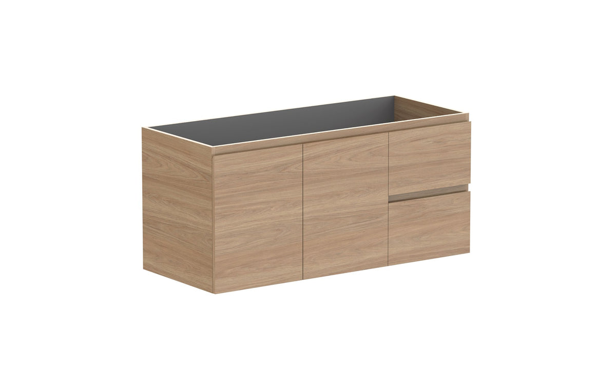 ADP Glacier Full Depth Door & Drawer Twin Wall Hung Vanity 1200mm cabinet only