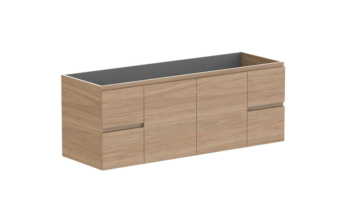 ADP Glacier Full Depth Door & Drawer Twin Wall Hung Vanity 1500mm cabinet only