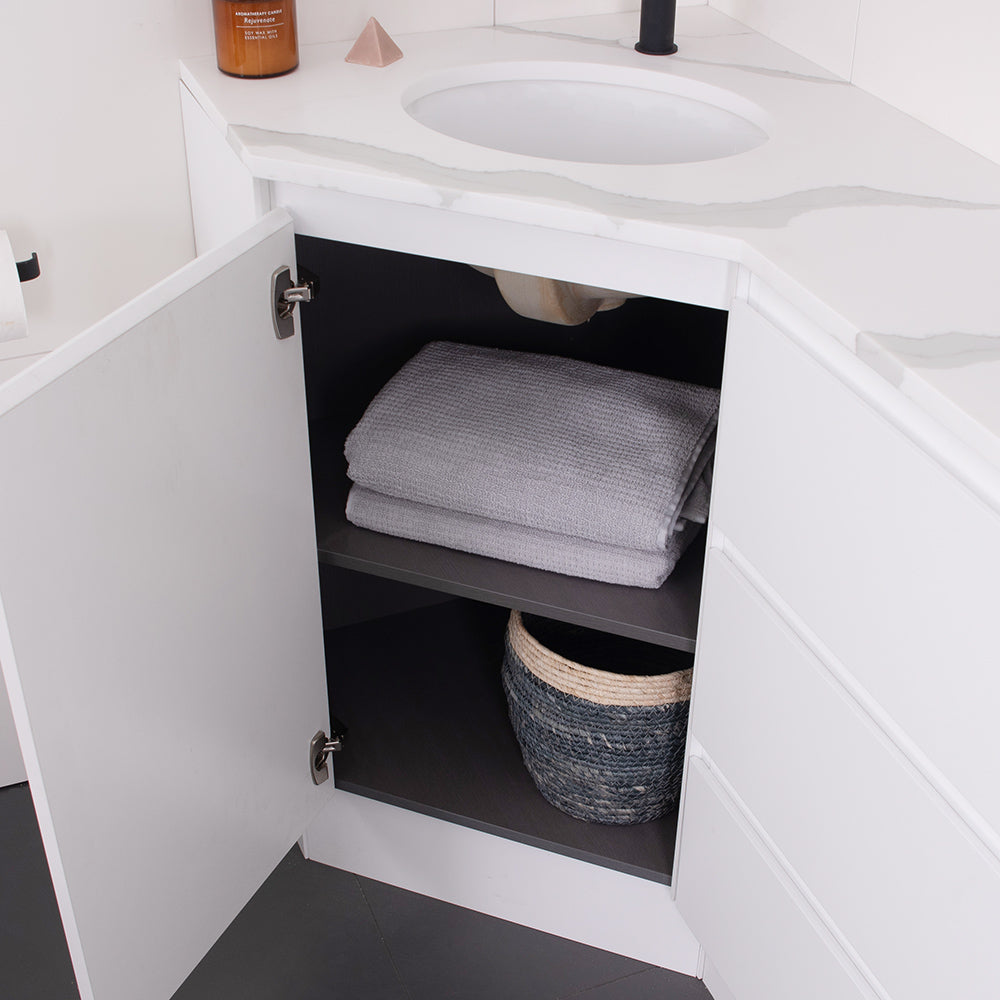 ADP Glacier Pro Corner Vanity, inside view