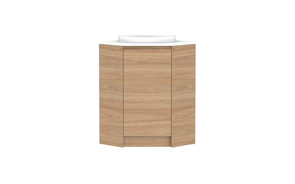 ADP Glacier Corner Floor Mount Vanity 600 x 600mm, benchtop