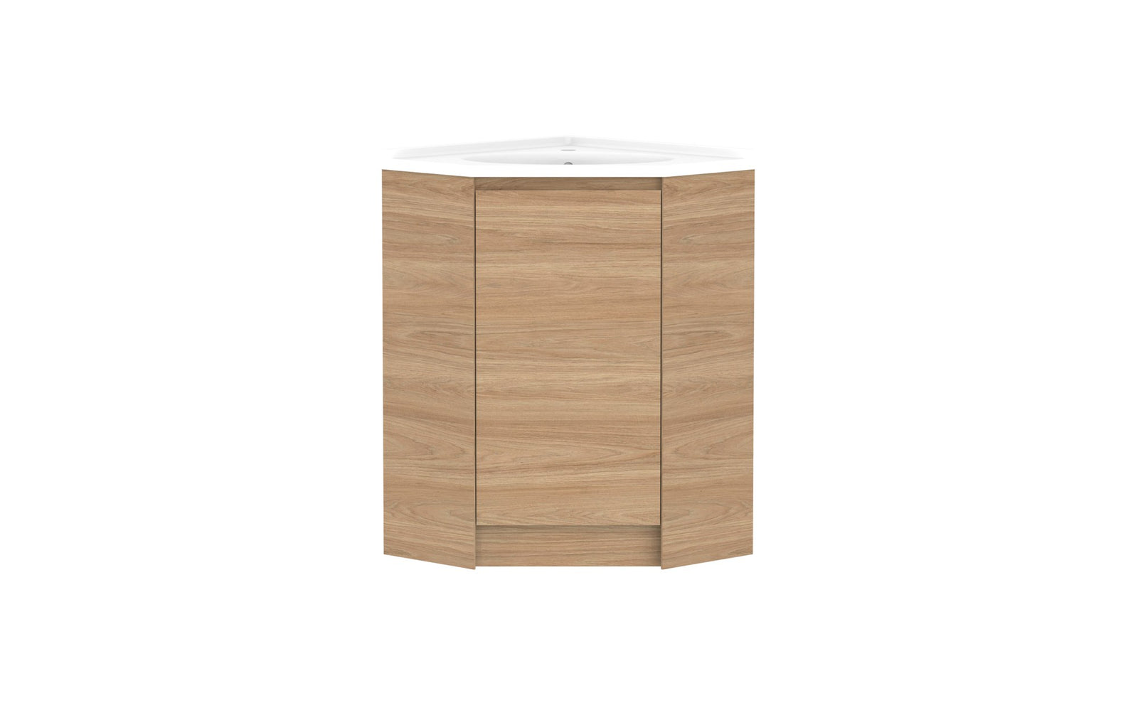 ADP Glacier Corner Floor Mount Vanity 600 x 600mm, cast marble top