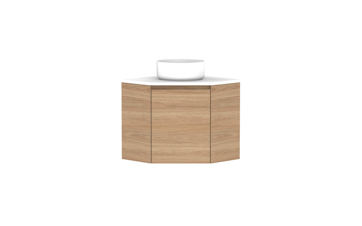 ADP Glacier Corner Wall Hung Vanity 600 x 600mm, benchtop