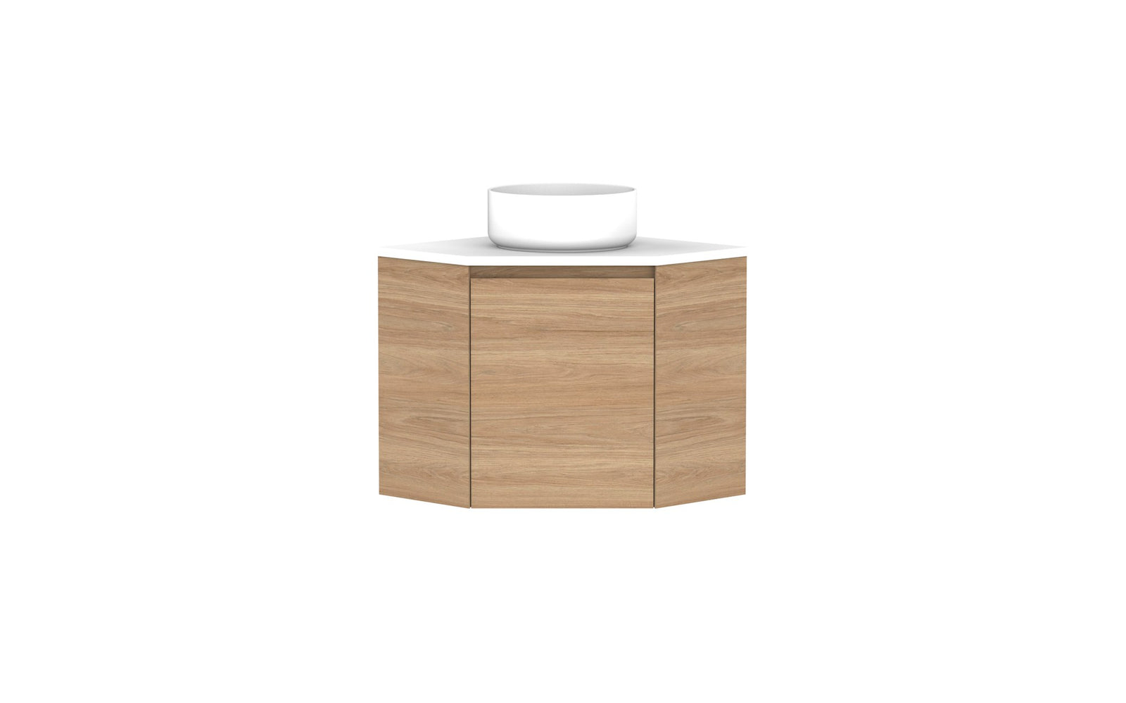 ADP Glacier Corner Wall Hung Vanity 600 x 600mm, benchtop