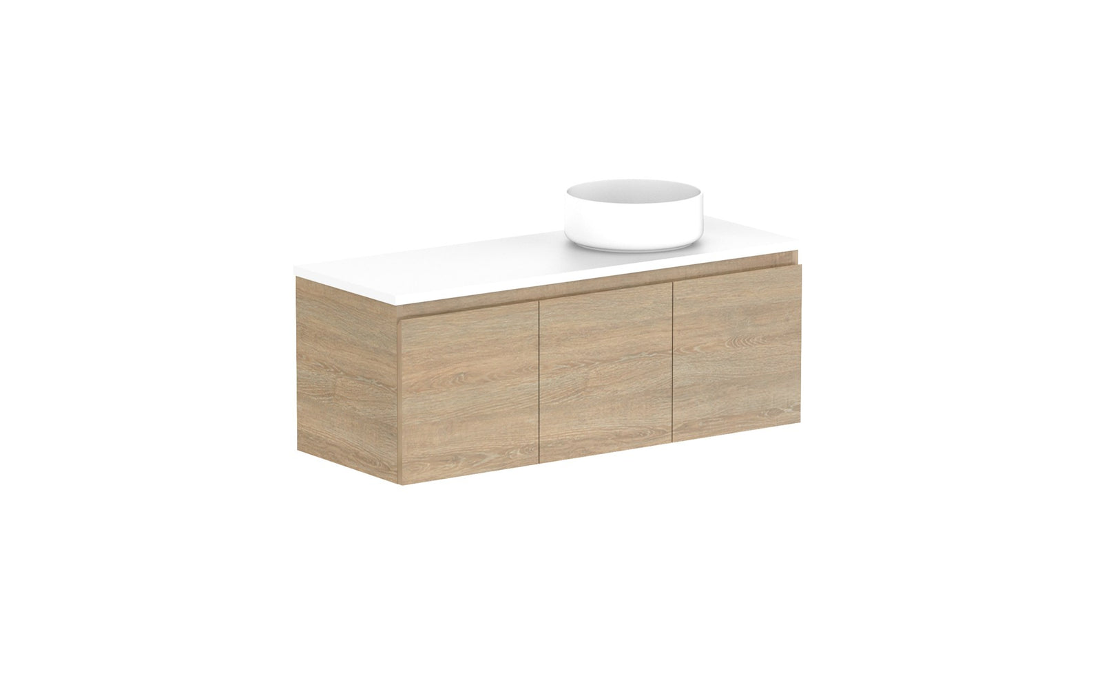 ADP Glacier Ensuite All-Door Slim Wall Hung Vanity 1050mm right offset bowl, benchtop