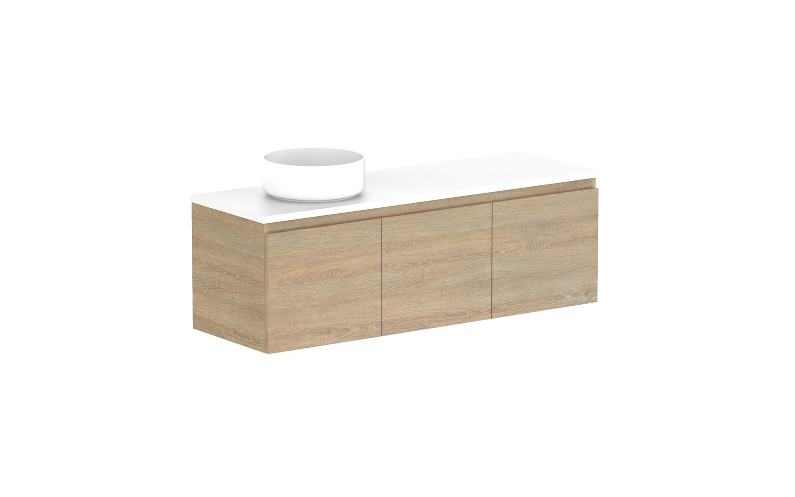 ADP Glacier Ensuite All-Door Slim Wall Hung Vanity 1200mm left offset bowl, benchtop