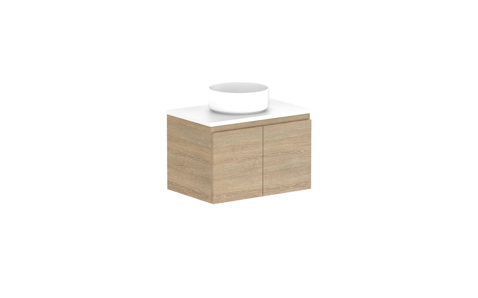 ADP Glacier Ensuite All-Door Slim Wall Hung Vanity 600mm centre bowl, benchtop