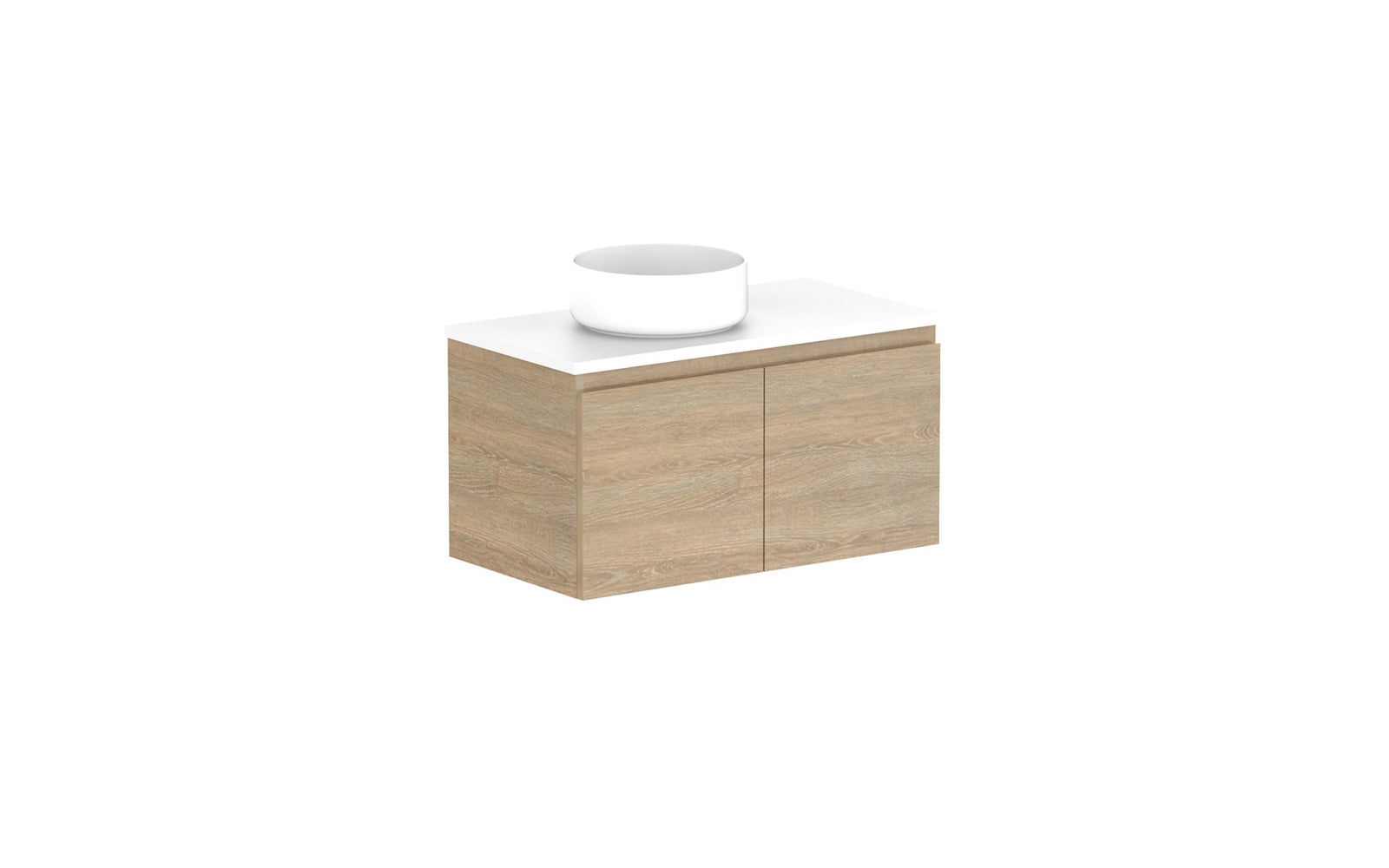 ADP Glacier Ensuite All-Door Slim Wall Hung Vanity 750mm left offset bowl, benchtop