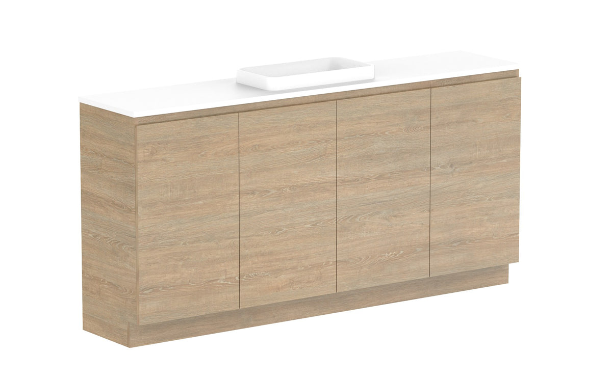 ADP Glacier Ensuite All-Door Trio Floor Mount Vanity 1800mm centre bowl, benchtop