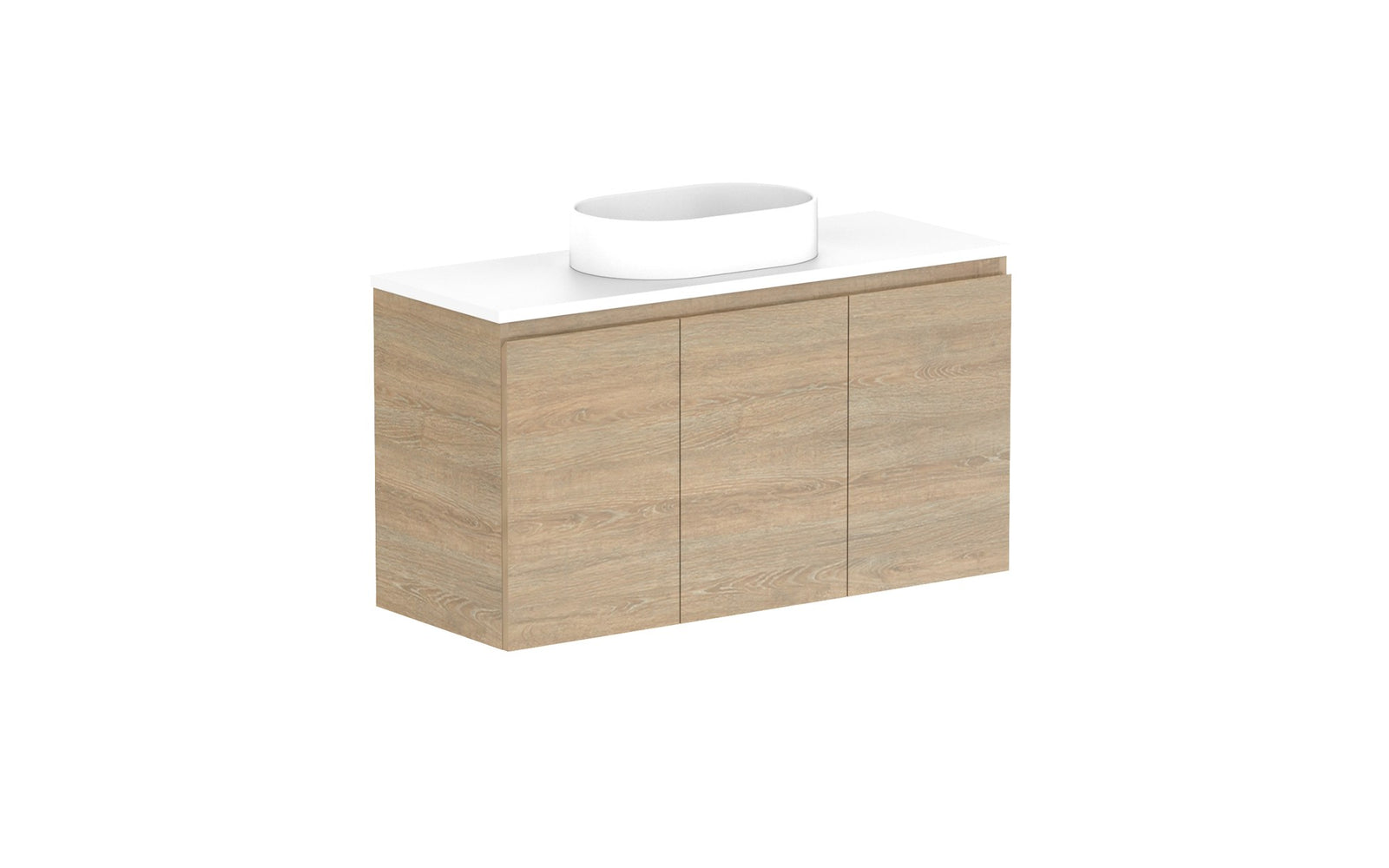 ADP Glacier Ensuite All-Door Twin Wall Hung Vanity 1050mm centre bowl, benchtop