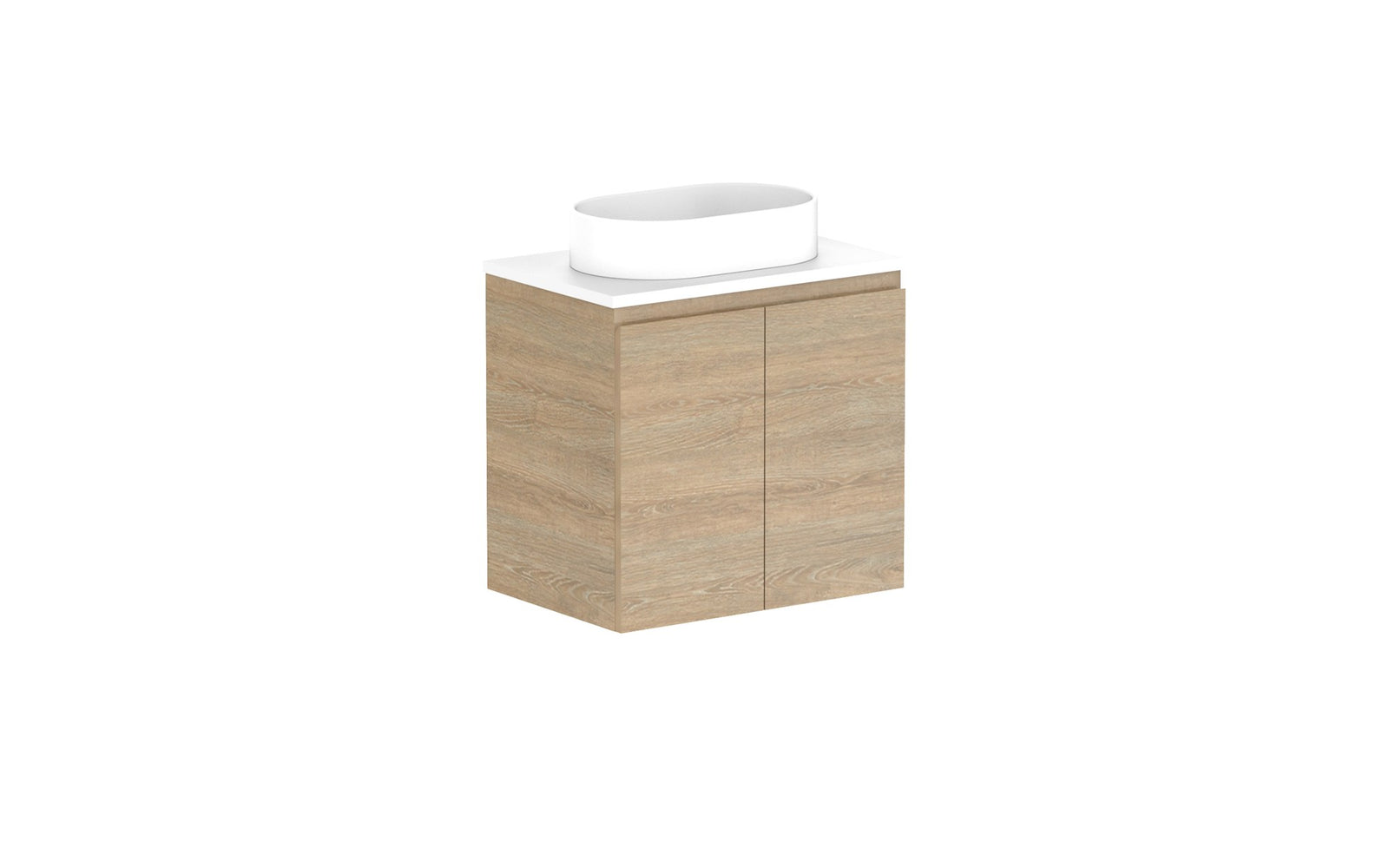 ADP Glacier Ensuite All-Door Twin Wall Hung Vanity 600mm centre bowl, benchtop