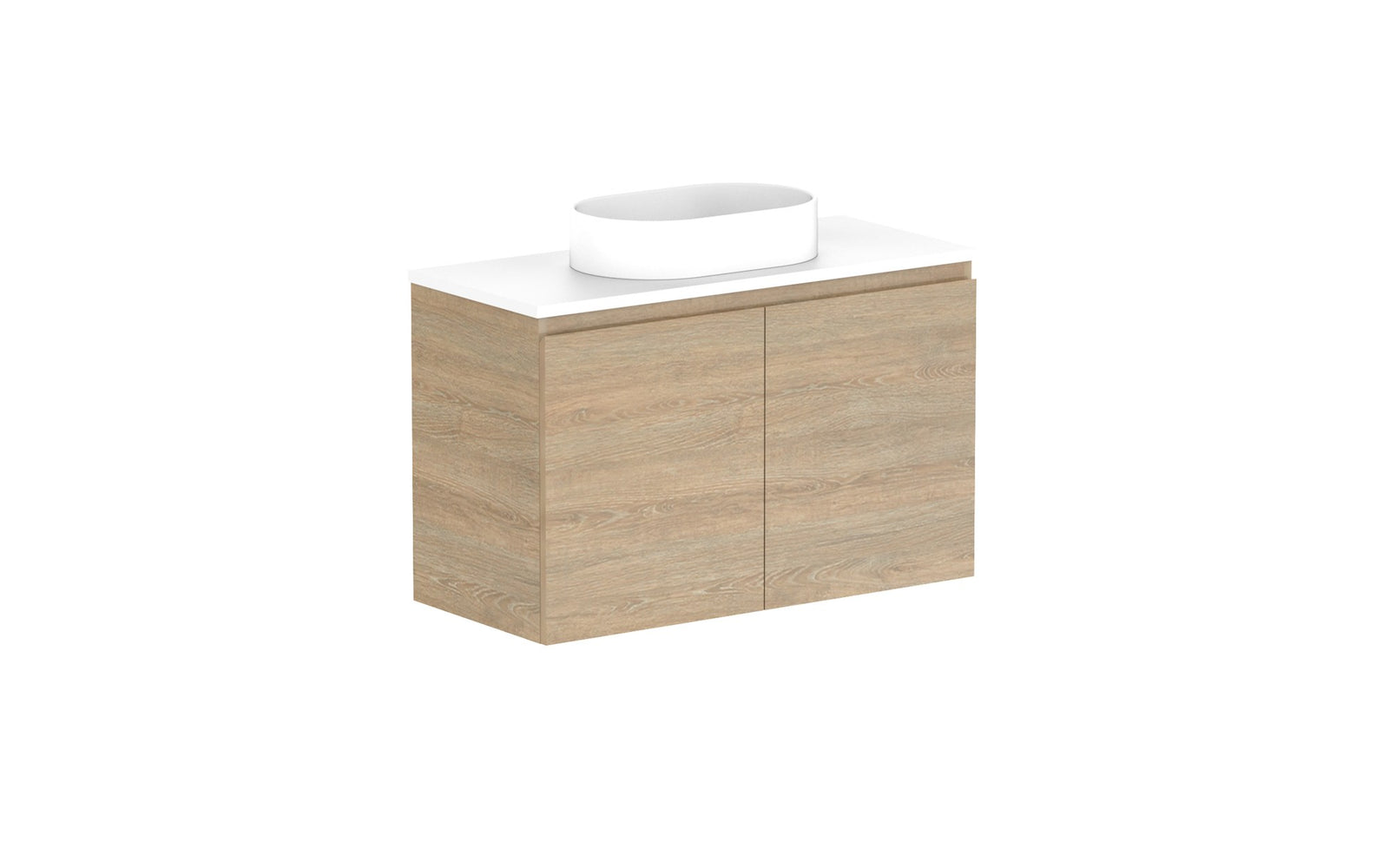 ADP Glacier Ensuite All-Door Twin Wall Hung Vanity 900mm centre bowl, benchtop
