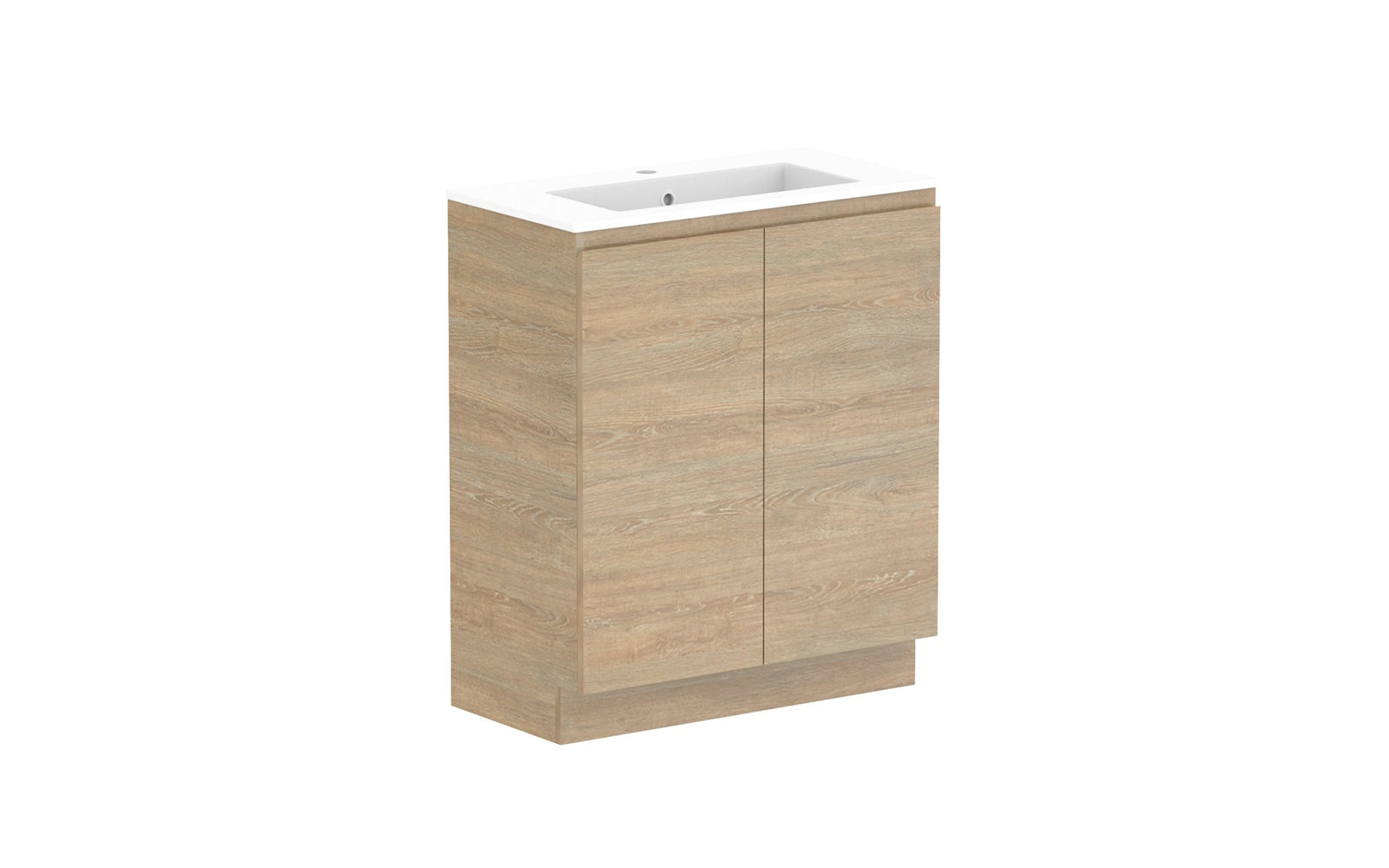 ADP Glacier Ensuite All-Door Trio Floor Mount Vanity 750mm centre bowl, cast marble top
