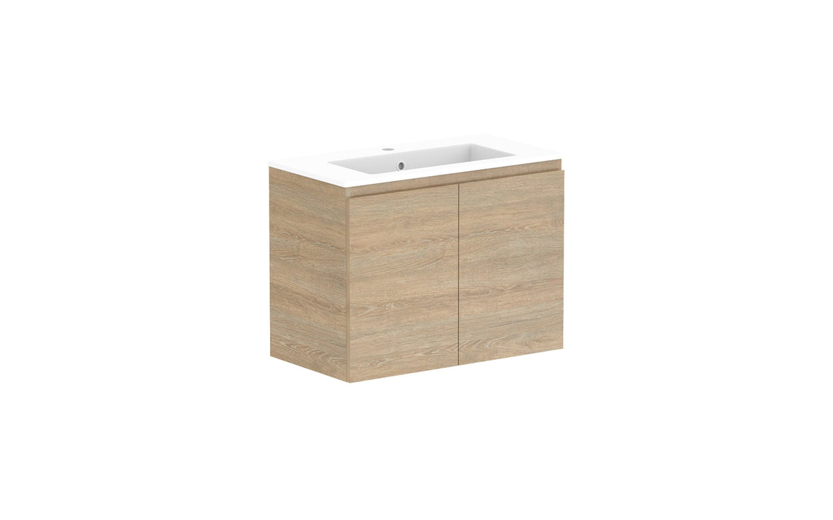 ADP Glacier Ensuite All-Door Twin Wall Hung Vanity 750mm centre bowl, cast marble top