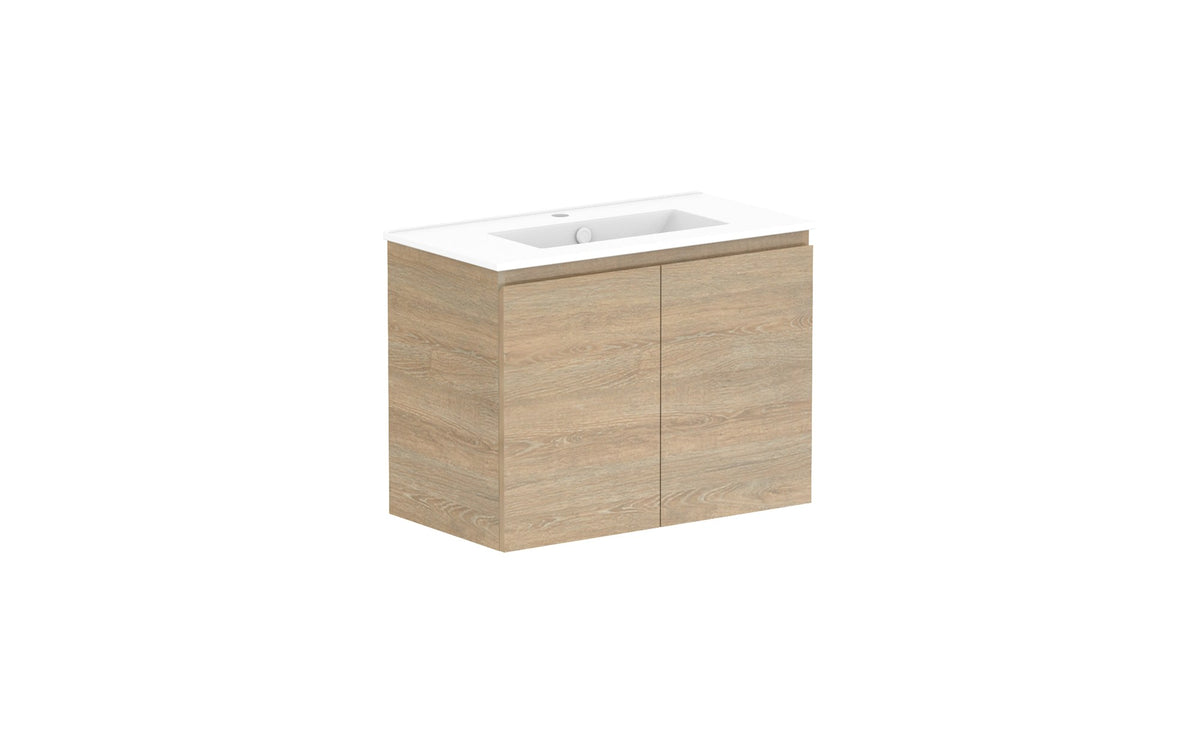 ADP Glacier Ensuite All-Door Twin Wall Hung Vanity 750mm centre bowl, ceramic top