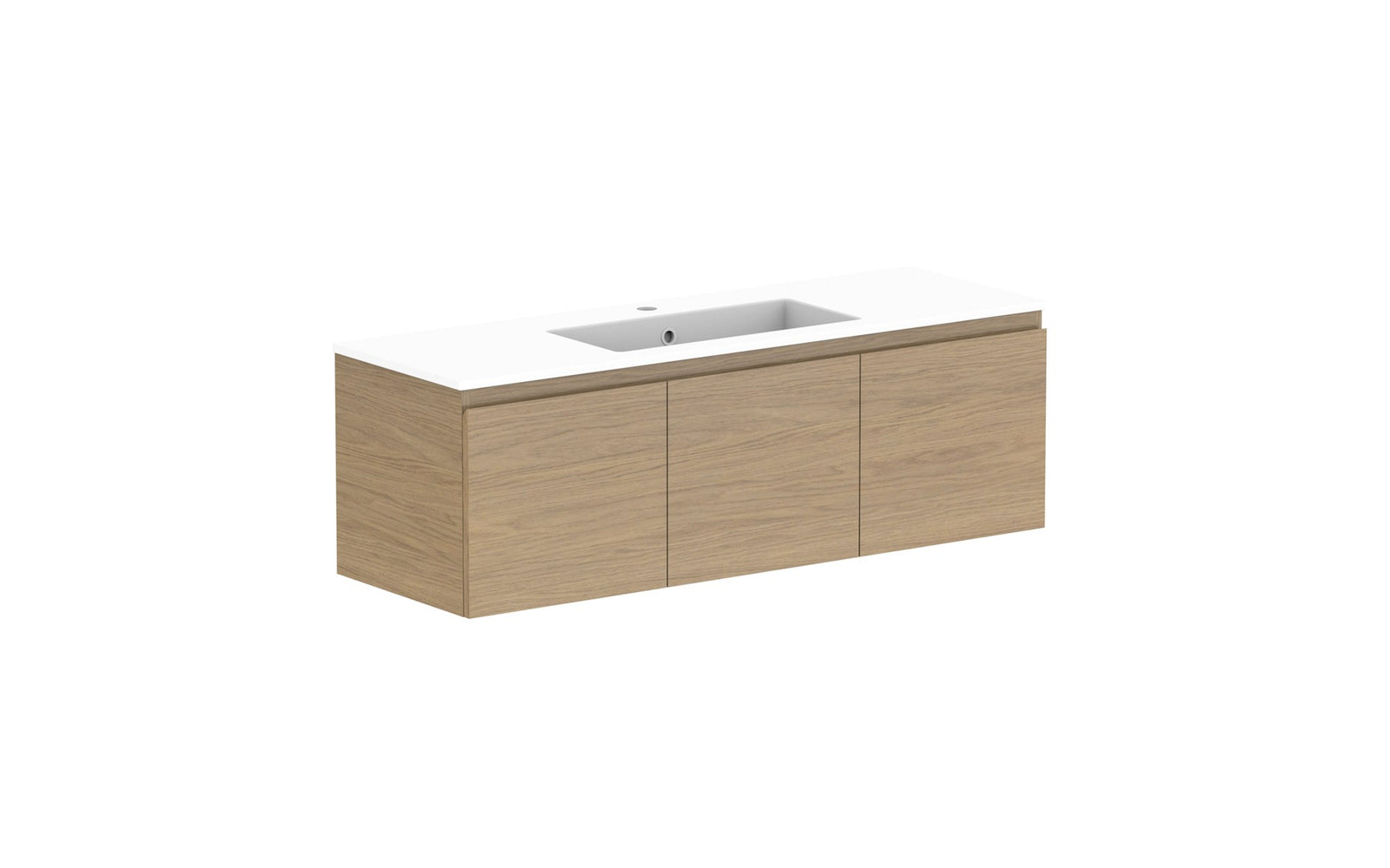 ADP Glacier Ensuite Door & Drawer Slim Wall Hung Vanity 1200mm centre bowl, cast marble top