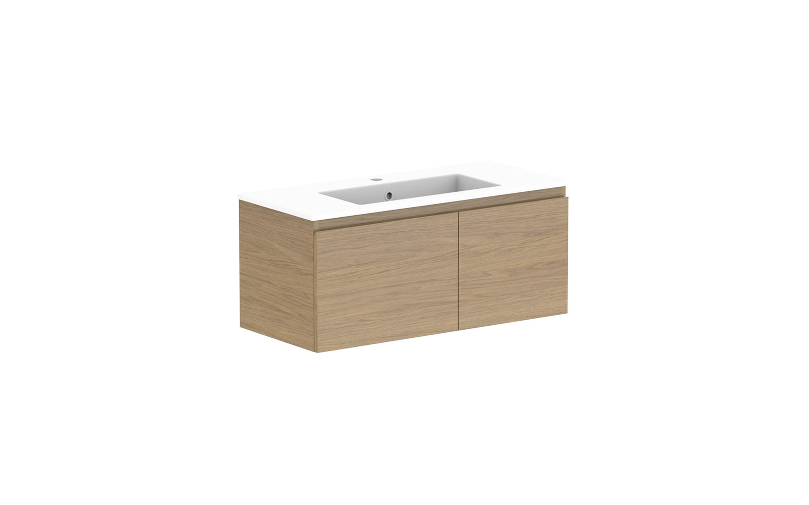 ADP Glacier Ensuite Door & Drawer Slim Wall Hung Vanity 900mm centre bowl, cast marble top
