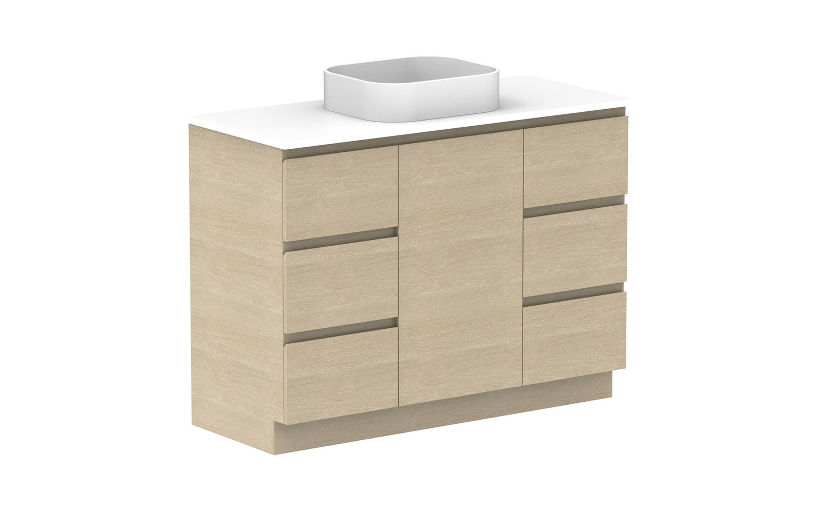 ADP Glacier Hamper Trio Floor Mount Vanity 1200mm centre bowl