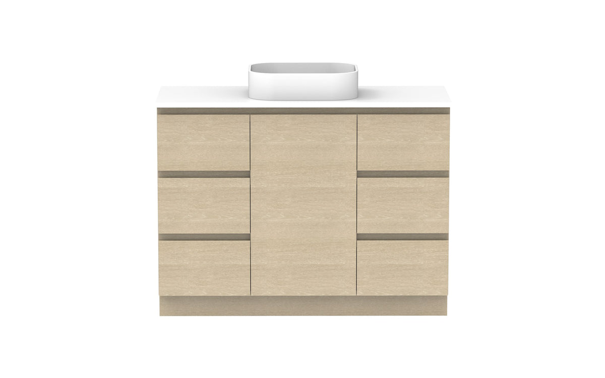 ADP Glacier Hamper Trio Floor Mount Vanity 1200mm centre bowl