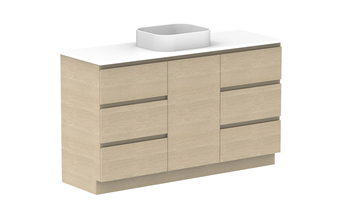 ADP Glacier Hamper Trio Floor Mount Vanity 1500mm centre bowl