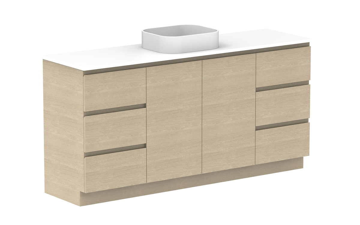 ADP Glacier Hamper Trio Floor Mount Vanity 1800mm centre bowl