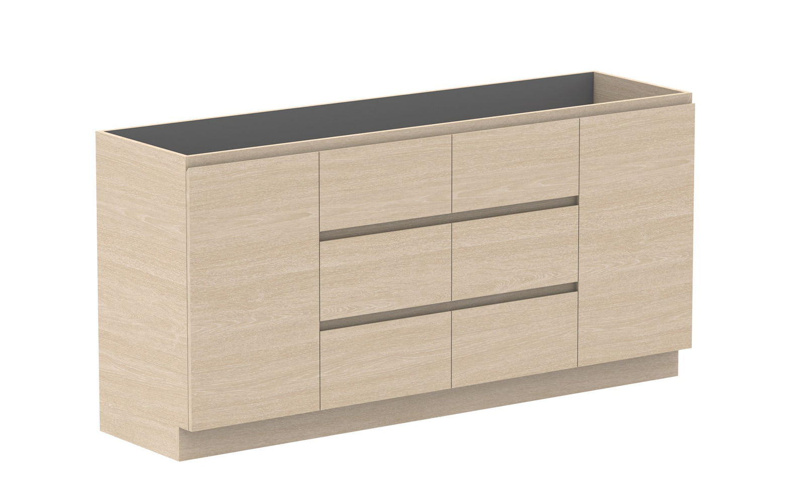 ADP Glacier Hamper Trio Floor Mount Vanity 1800mm cabinet only