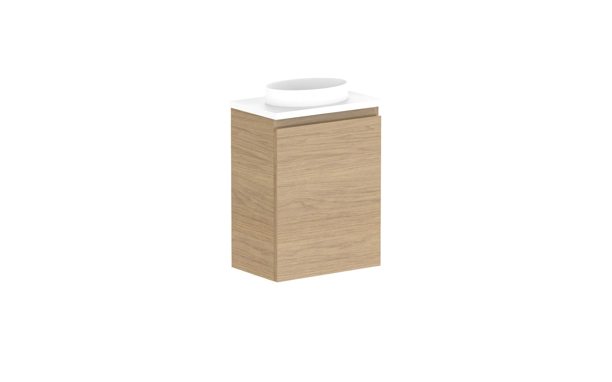 ADP Glacier Mini Wall Hung Vanity 400mm centre bowl, benchtop