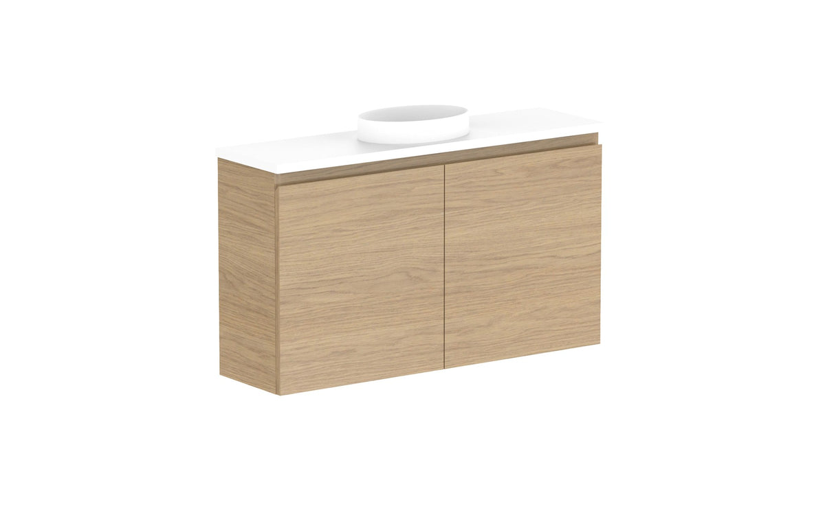 ADP Glacier Mini Wall Hung Vanity 900mm centre bowl, benchtop
