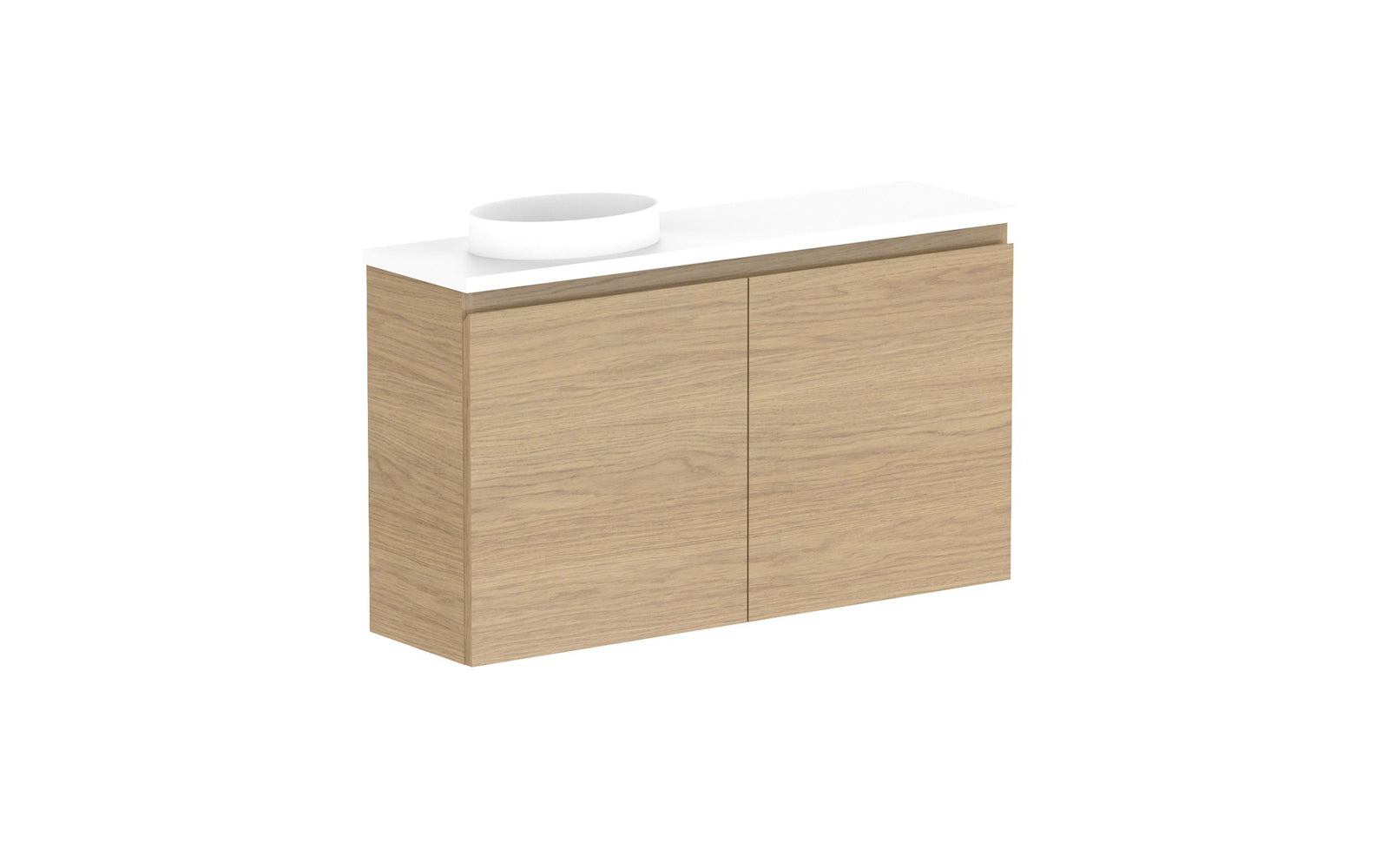 ADP Glacier Mini Wall Hung Vanity 900mm left offset bowl, benchtop
