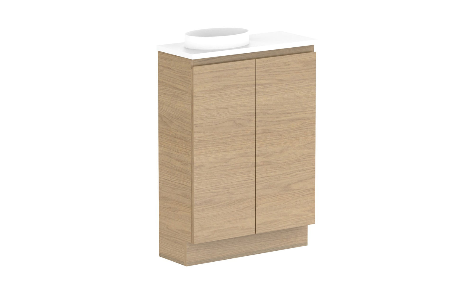 ADP Glacier Mini Floor Mount Vanity 600mm left offset bowl, benchtop