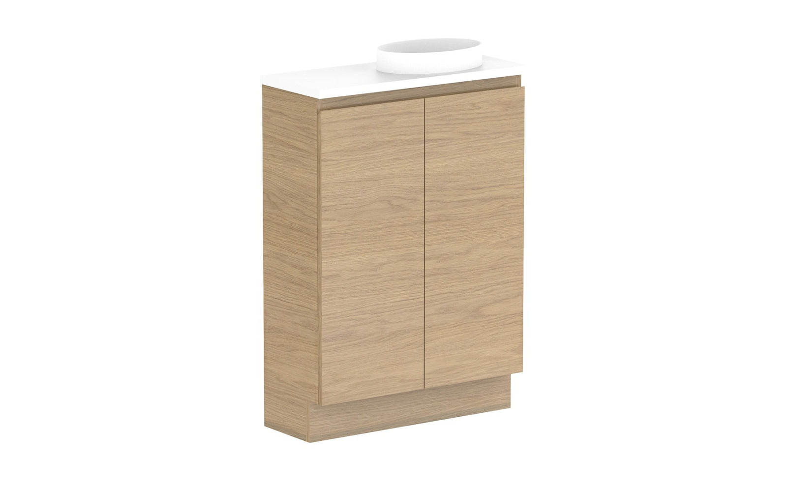 ADP Glacier Mini Floor Mount Vanity 600mm right offset bowl, benchtop